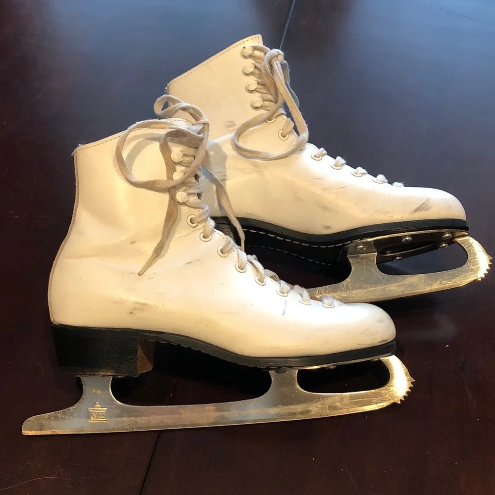 Ice Skates Riedell White Leather Vintage - Picture 2 of 13